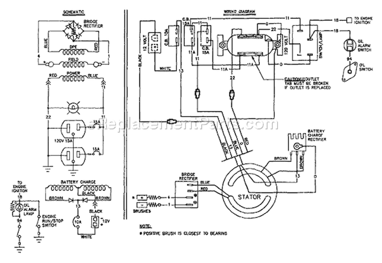 Page C Diagram and Parts List for 9072-0 G3000 Briggs and Stratton Generator